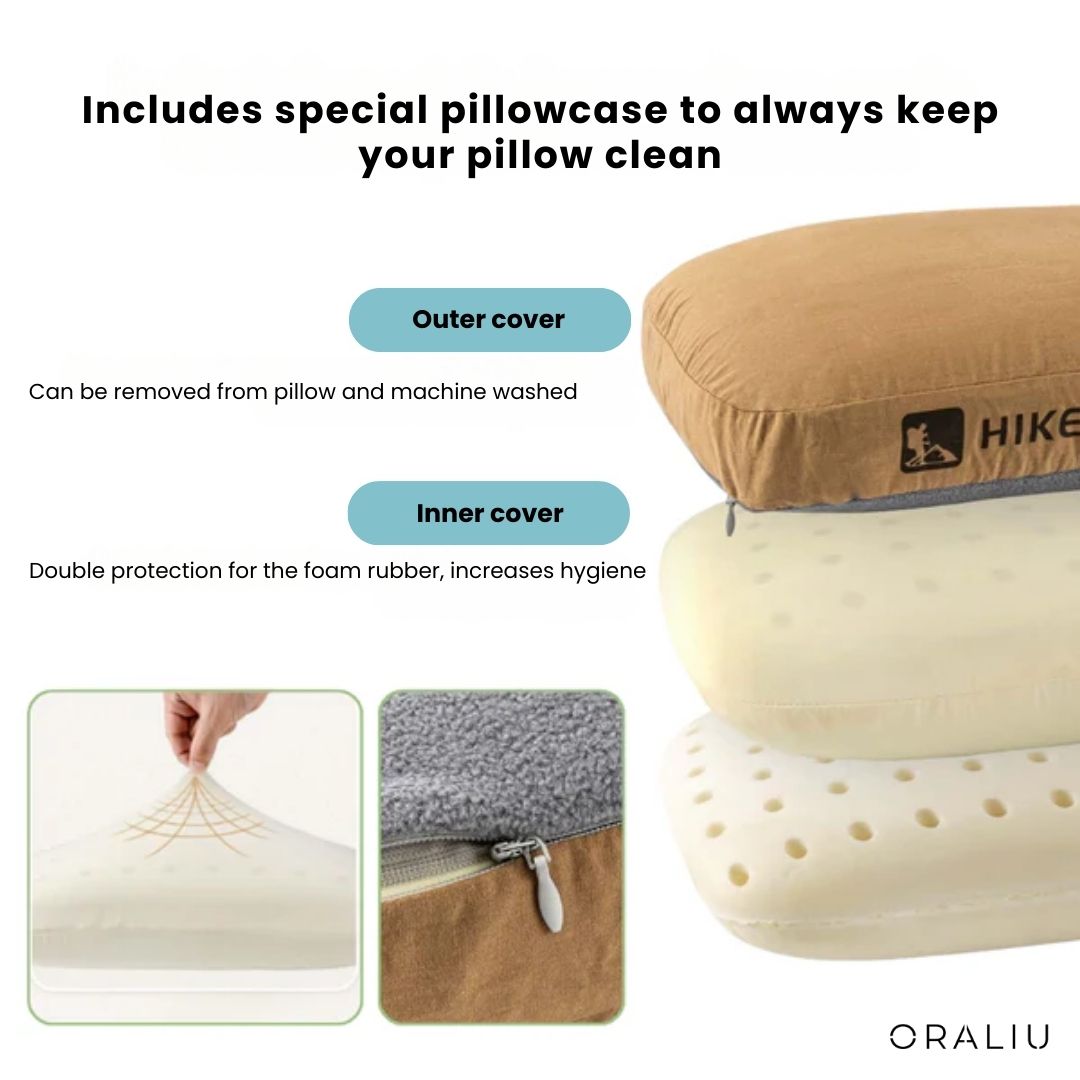 Mosrugs | Outdoor Memory Foam Camping Pillow – Portable, Dual-Sided & Washable Cover
