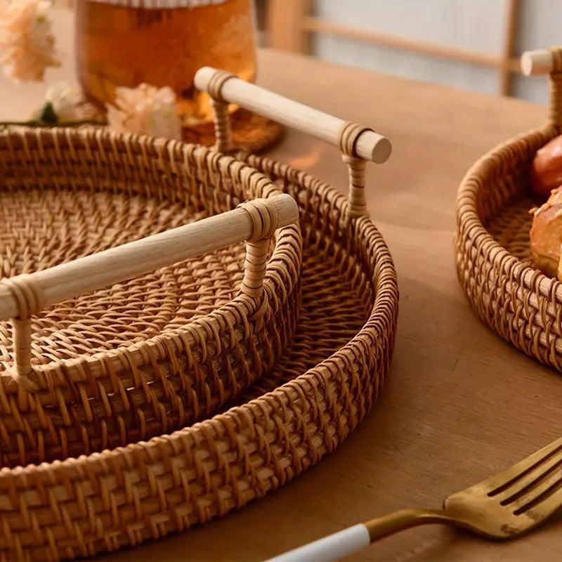 Mosrugs | EcoRiva - Woven Rattan Serving Tray