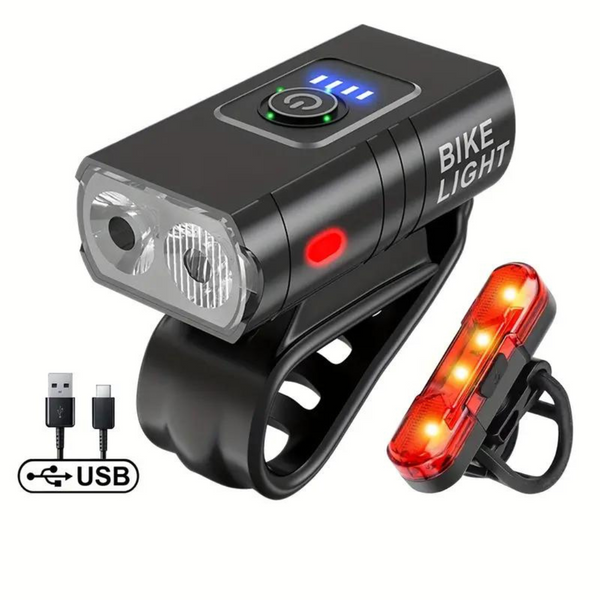 Mosrugs | USB Rechargeable LED Bike Lights – 1000 Lumen Front & 500 Lumen Rear, Waterproof