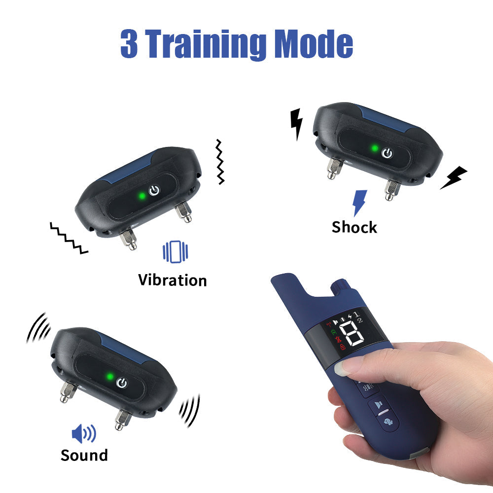 Mosrugs | Electric Dog Training Collar – 500m Remote Control, Waterproof IPX7, Shock, Vibration & Sound Modes