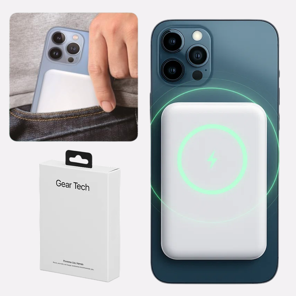 Mosrugs | Travel Power Bank UK – Magnetic Wireless Portable Charger with MagSafe | Slim External Battery Pack for Travelling, Holidays & Business