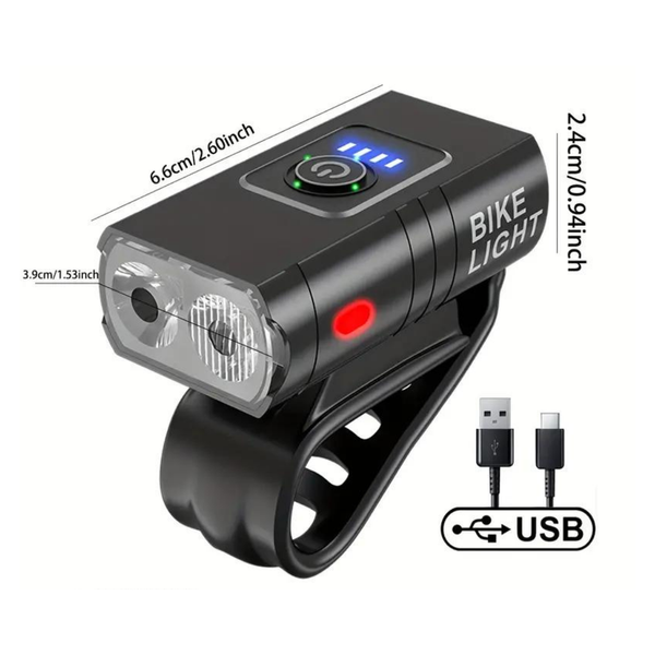 Mosrugs | USB Rechargeable LED Bike Lights – 1000 Lumen Front & 500 Lumen Rear, Waterproof