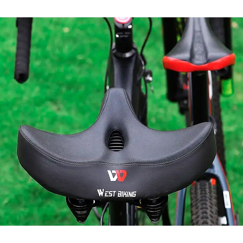 Mosrugs | RideEase - Extra Wide & Breathable Comfortable Bike Saddle, Ergonomic Bicycle Seat