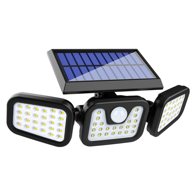 Mosrugs | Solar LED Floodlight with Motion Sensor – 3-Head Outdoor Security Lighting for Garden, Driveway & Garage