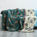 Mosrugs | Reversible Scandinavian Bird Throw Blanket – Cosy & Versatile for All Seasons