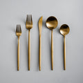 Mosrugs | Minimalist Flatware Set – 20-Piece Titanium-Coated Stainless Steel Cutlery | Modern Matte Finish for Elegant Dining