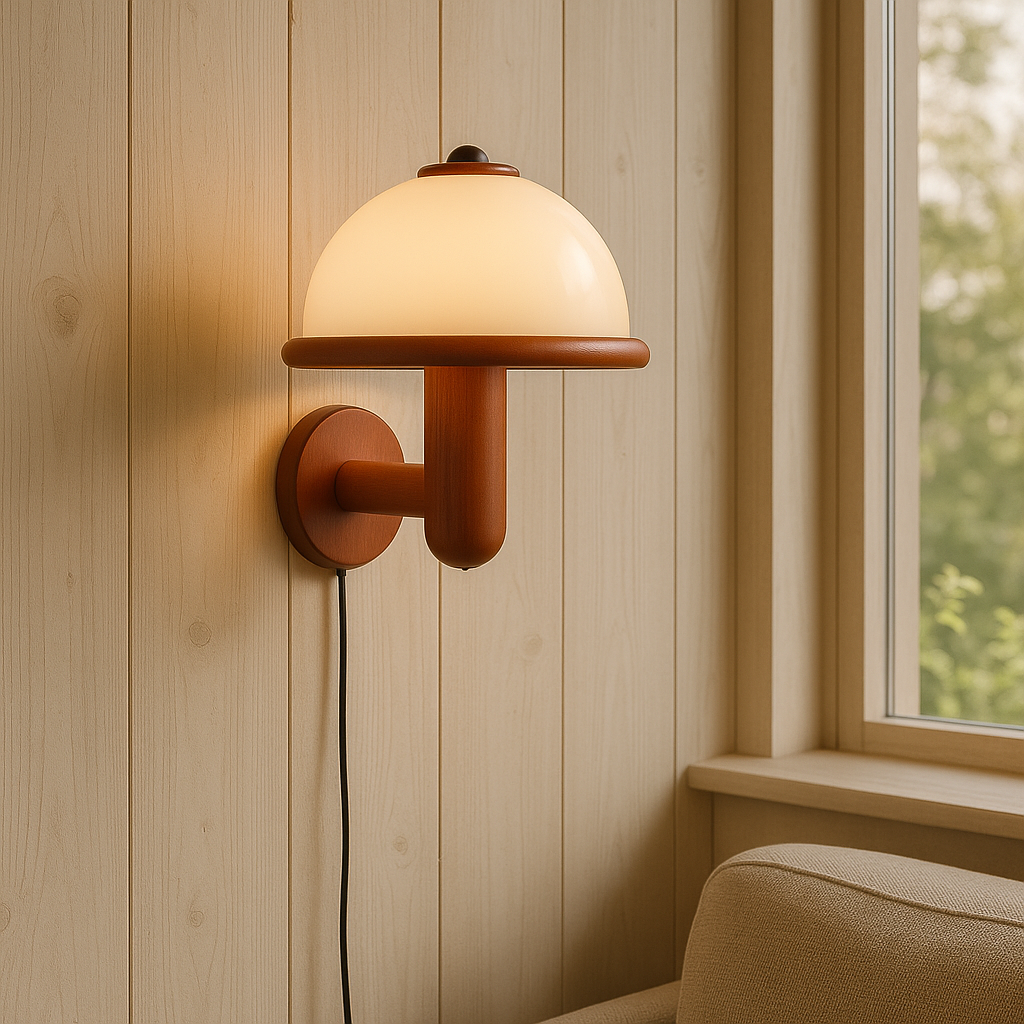 Mosrugs | NordShroom | Wooden Wall Lamp in Scandinavian Mushroom Style