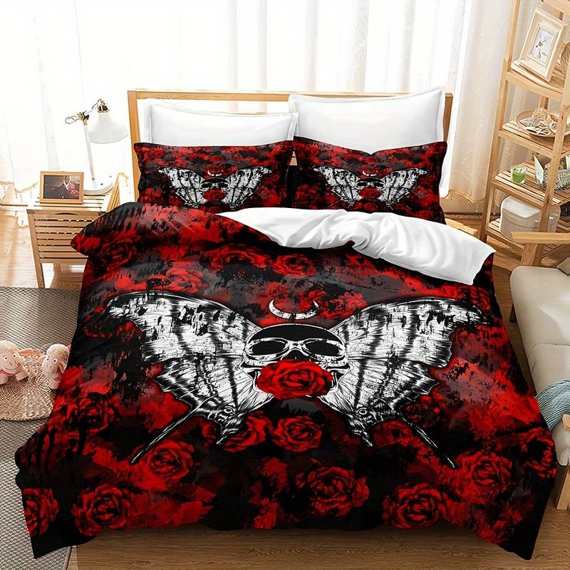 Mosrugs | GothicLuxe - Skull & Rose-Themed Bed Set