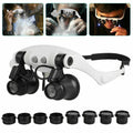 Mosrugs | Adjustable Headband Magnifier with LED Light & 8 Lenses – Perfect for Jewelry, Watch Repair & Engraving