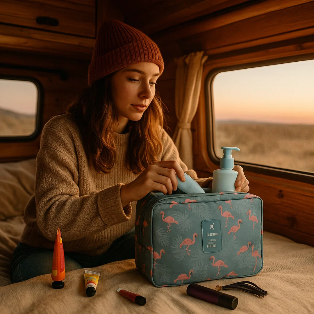 Mosrugs | TravelEase –  Water-Resistant Travel Toiletry Bag with Hanging Hook