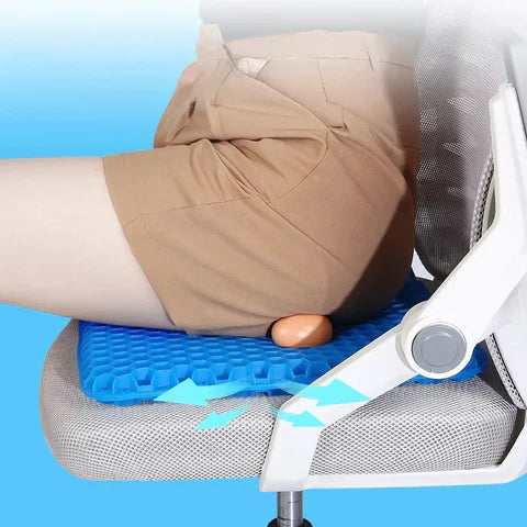 Mosrugs | Cooling Gel Seat Cushion | Breathable, Flexible & Pain Relief for Office Chairs, Cars, and Home Use