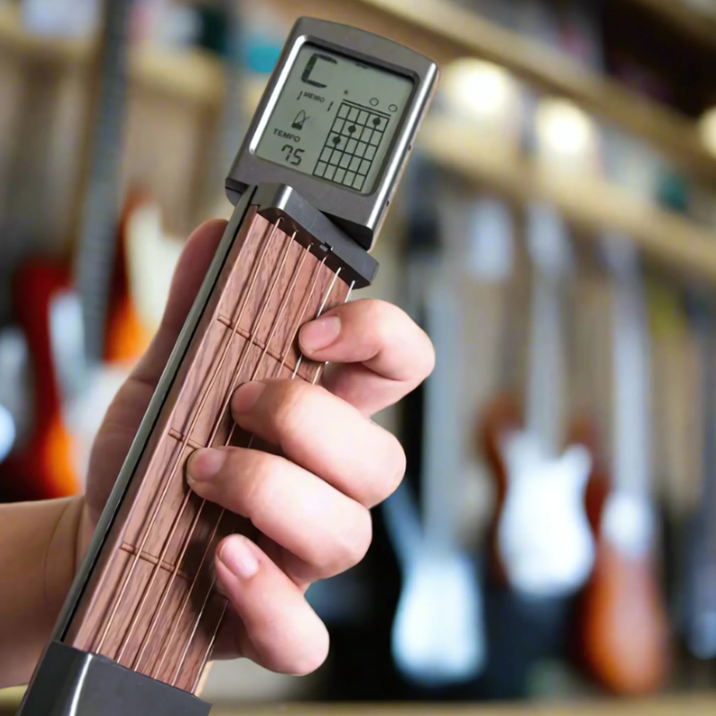 Mosrugs | Pocket Guitar Trainer | Real Steel Strings, Adjustable Tension & 400+ Chords for Beginners and On-the-Go Practice