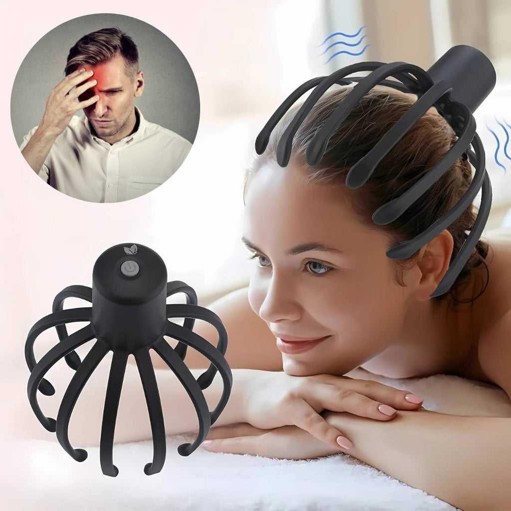 Mosrugs | Smart Electric Octopus Head Massager Machine for Scalp Massage, Stress Relief, Improved Sleep & Multi-Directional Vibration