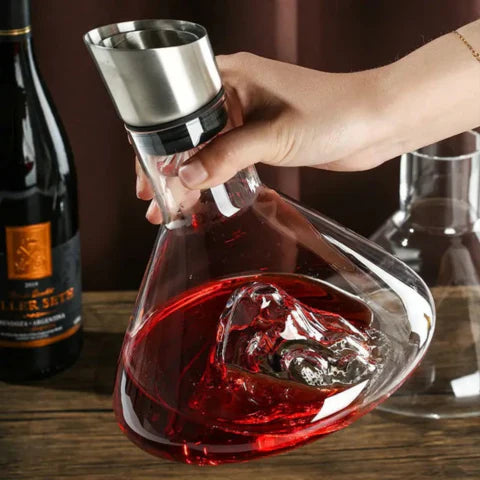 Mosrugs | Premium Wine Decanter | Lead-Free Crystal with Quick Aeration & Filtration for Enhanced Flavor Experience