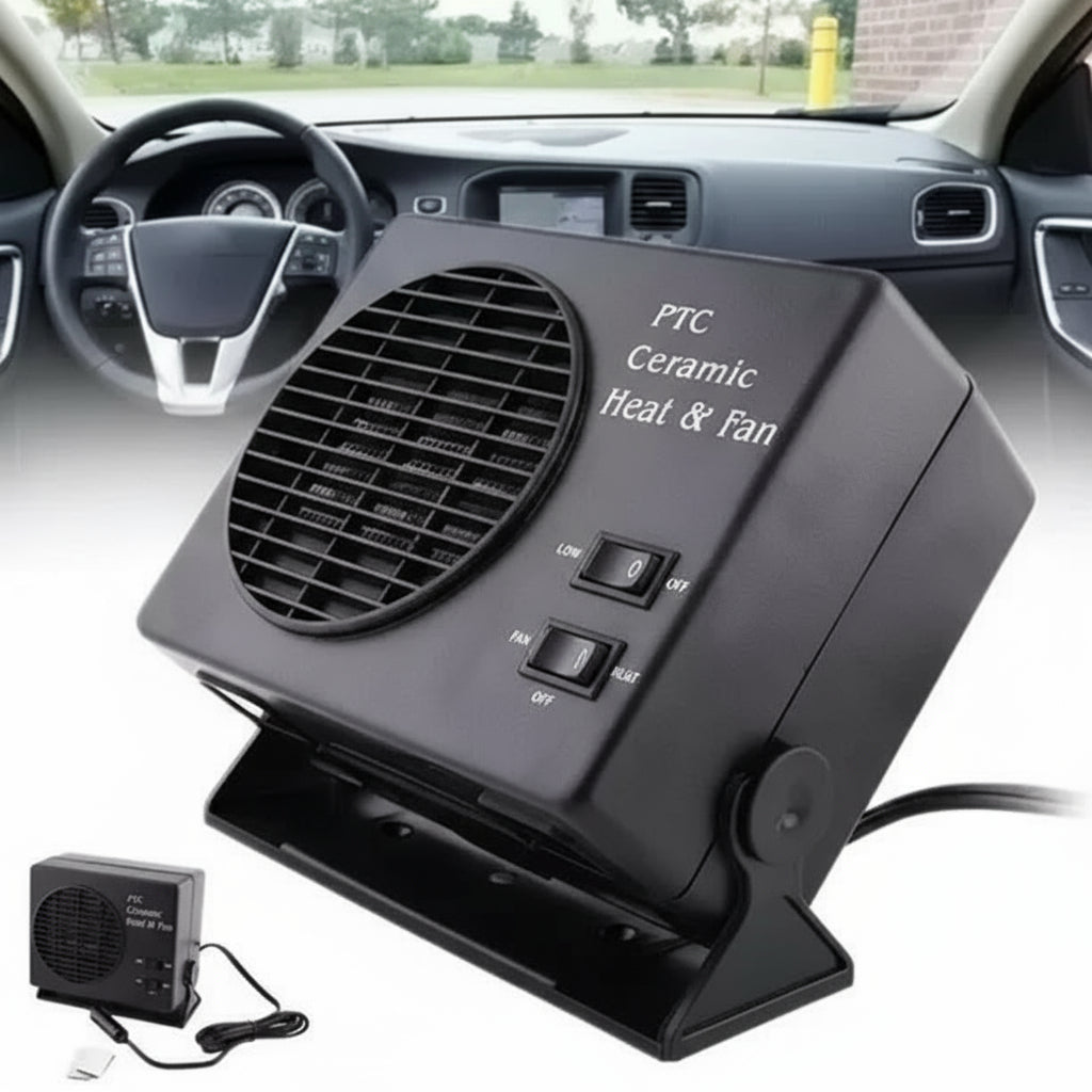 Mosrugs | 12V Ceramic Car Heater Fan | 150W-300W | Portable Defroster w/ Automatic Thermostat