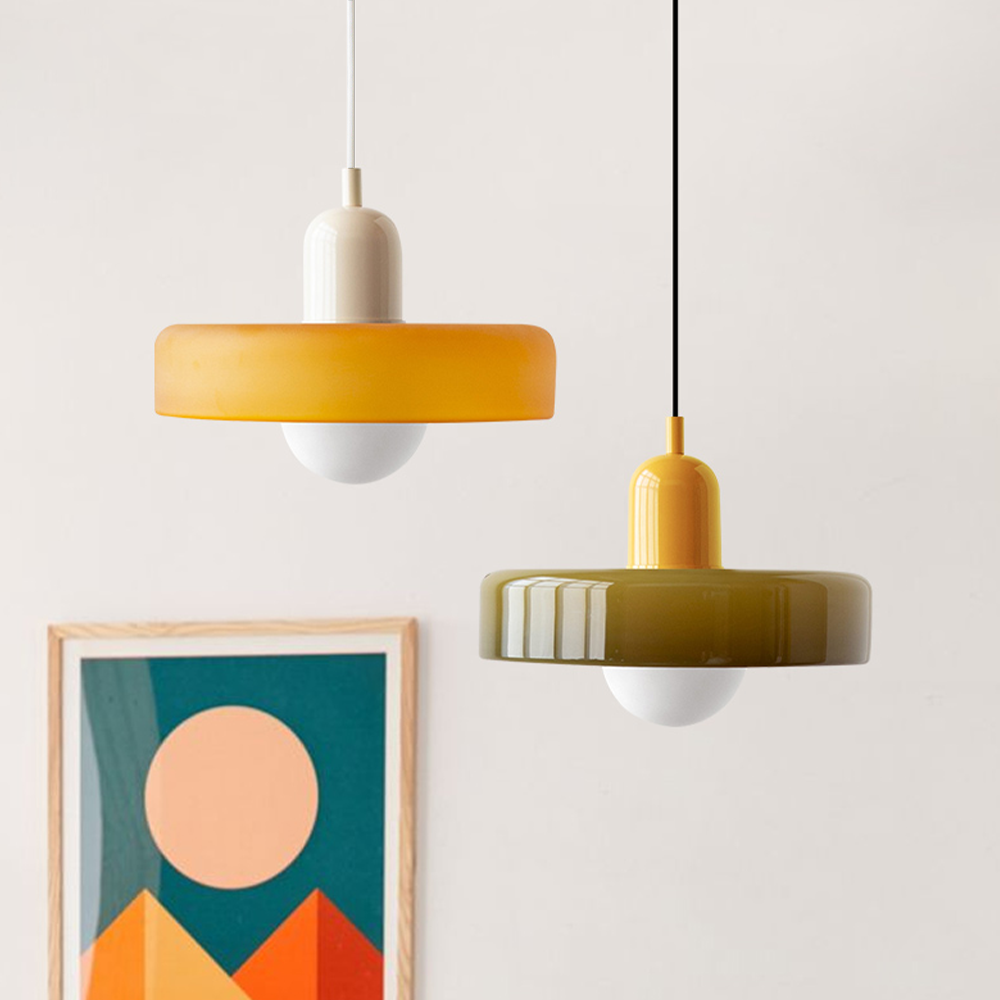 Mosrugs | Coloured Glass Pendant Light – Elegant Bauhaus-Style Hanging Lamp for Living Room & Dining Area
