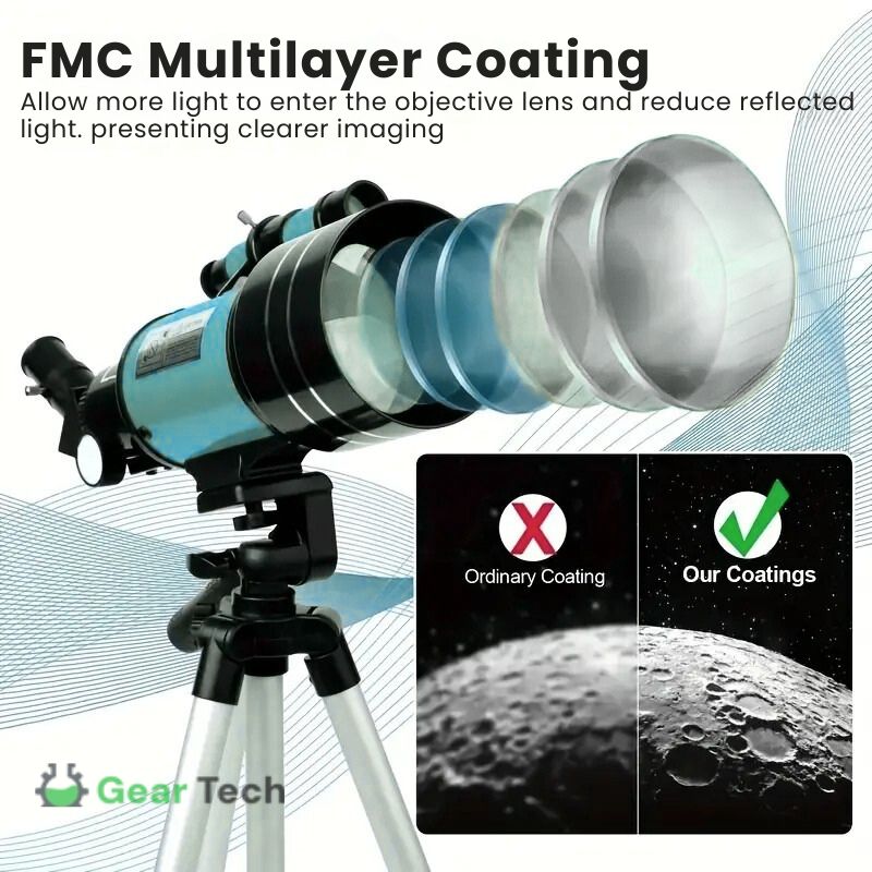 Mosrugs | Professional Astronomical Telescope | 70mm Aperture, 300mm Focal Length & Easy Setup for Stargazing and Nature Exploration