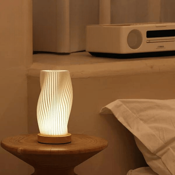 Mosrugs | Wavecrest Table Lamp – Soft Glow Designer Lamp with Dimmable Warm & Natural White Light