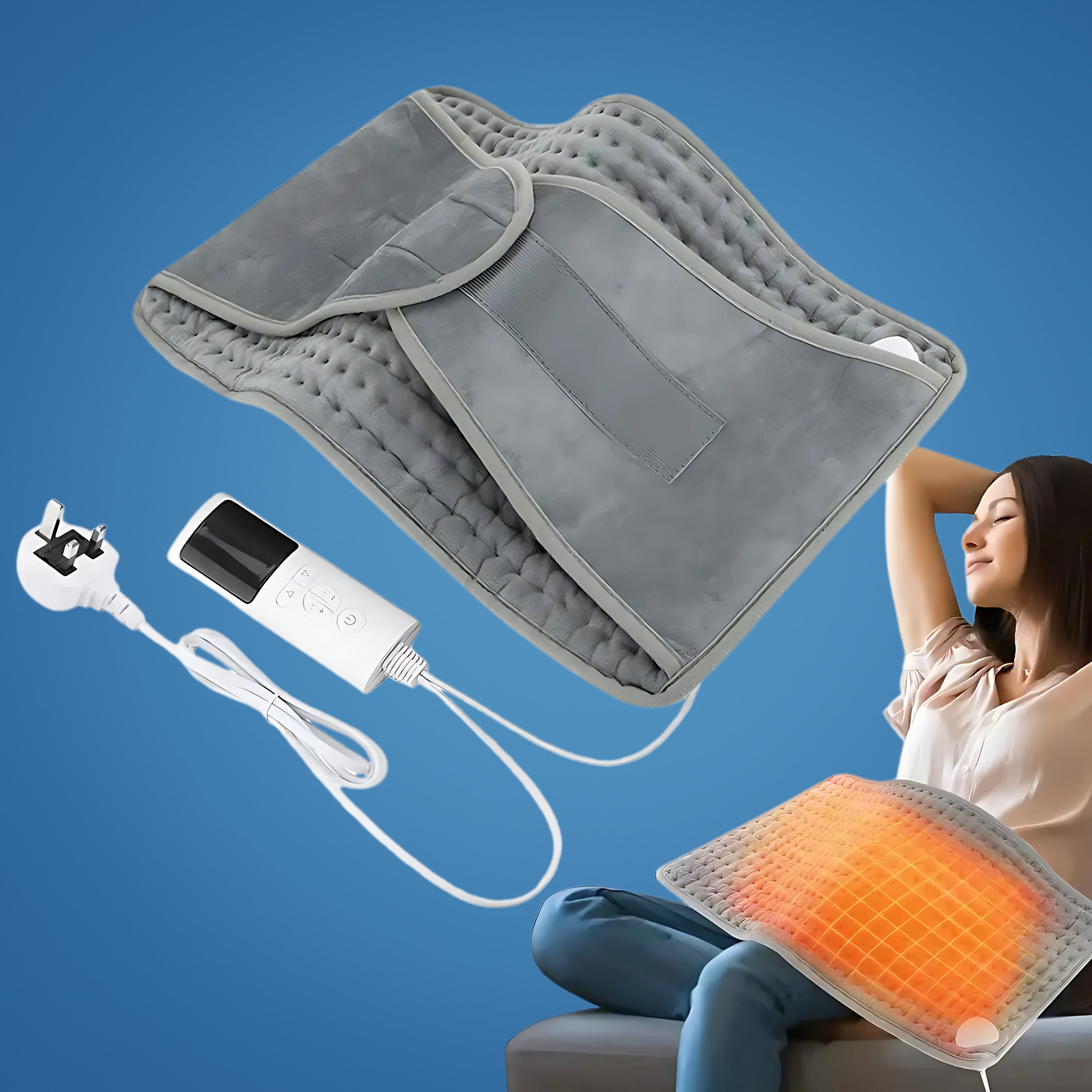 Mosrugs | Portable Heated Pads Pad for Back Pain, Muscle and Joint Pain Relief – Adjustable Heat for Cramps and Stress