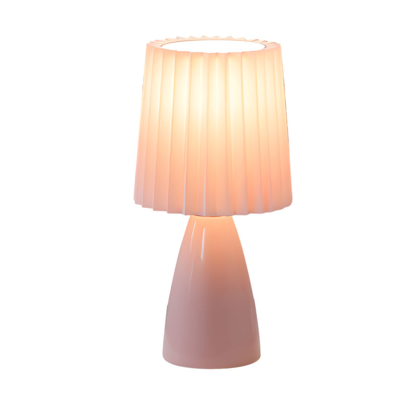 Mosrugs | Dimmable Desk Lamp | Glass Base with USB Port for Adjustable Lighting in Home Office or Study | Pink Shade Lamp