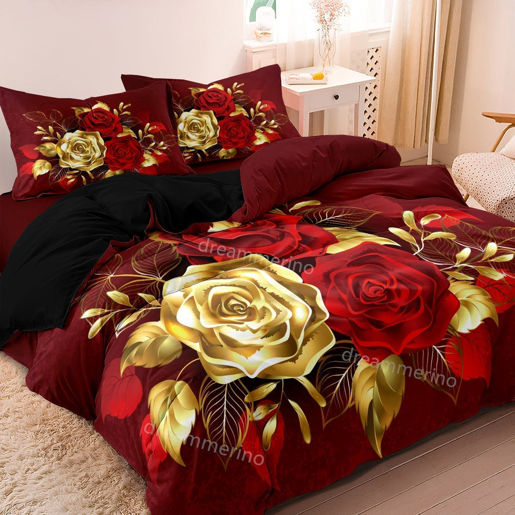 Mosrugs | RoseAllure - Romantic Scarlet Rose Duvet Set