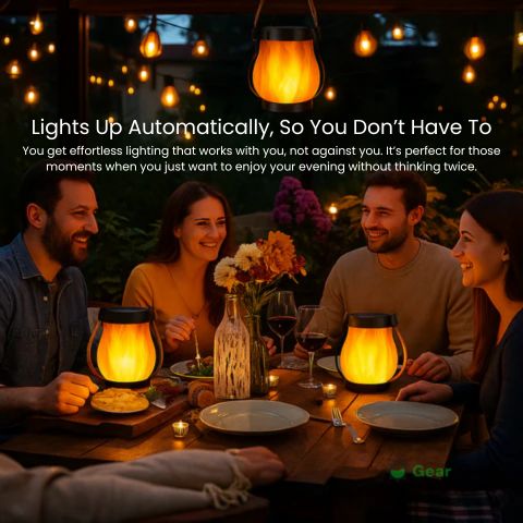 Mosrugs | Solar-Powered Outdoor Lantern | Realistic Flame Effect, All-Weather Proof & Ideal for Cozy Evenings on the Patio or Balcony