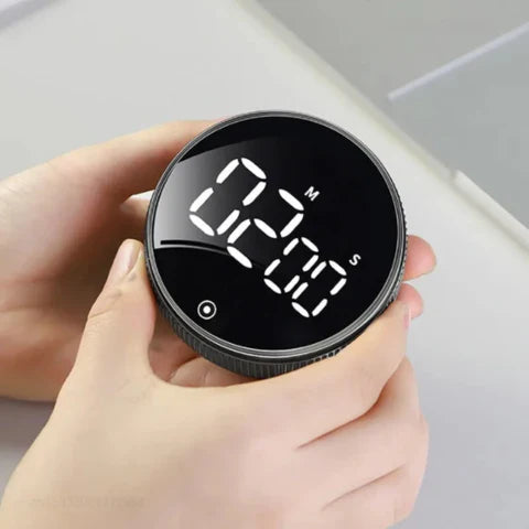 Mosrugs | SmartTime Kitchen Timer | Easy One-Twist Operation, Large LED Display & Adjustable Alarm for Cooking, Studying & Classroom Use