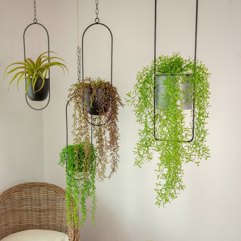 Mosrugs | DecoBloom Hanging Planter – Elegant Indoor & Outdoor Metal Plant Pot with Chain