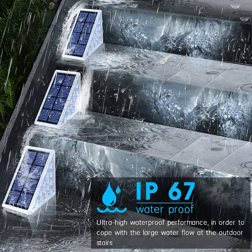 Mosrugs | 2-Pack Triangular Solar Step Lights – IP67 Waterproof LED Outdoor Garden Lights