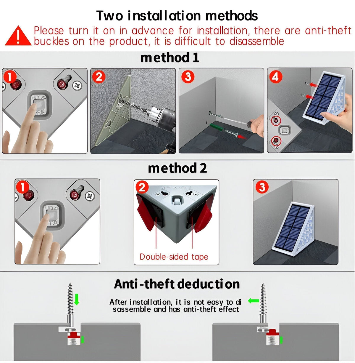 Mosrugs | 2-Pack Triangular Solar Step Lights – IP67 Waterproof LED Outdoor Garden Lights