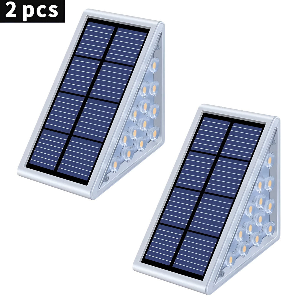 Mosrugs | 2-Pack Triangular Solar Step Lights – IP67 Waterproof LED Outdoor Garden Lights