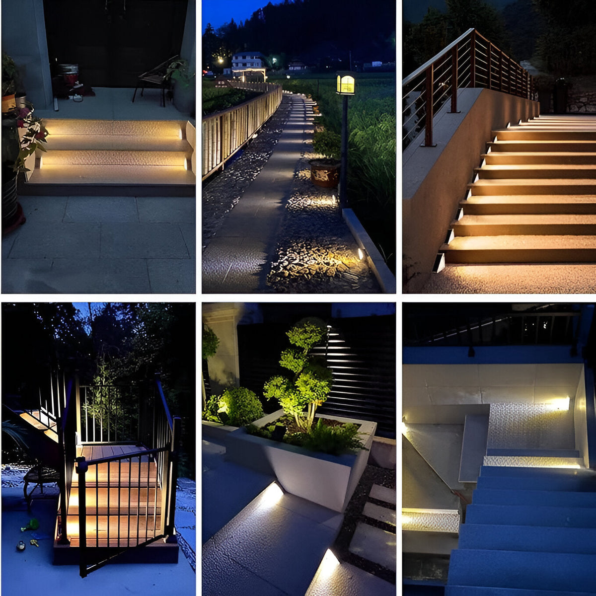 Mosrugs | 2-Pack Triangular Solar Step Lights – IP67 Waterproof LED Outdoor Garden Lights
