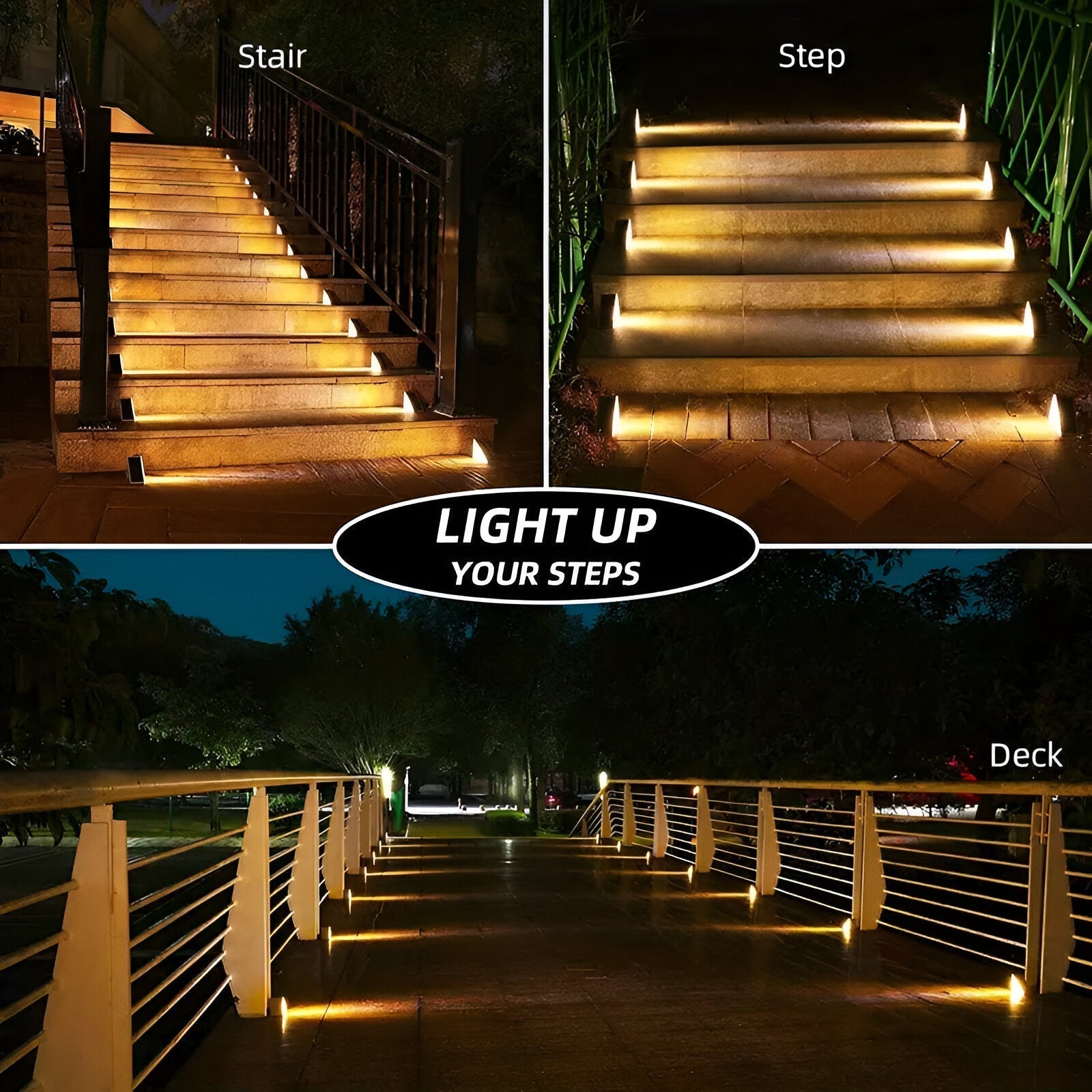 Mosrugs | 2-Pack Triangular Solar Step Lights – IP67 Waterproof LED Outdoor Garden Lights