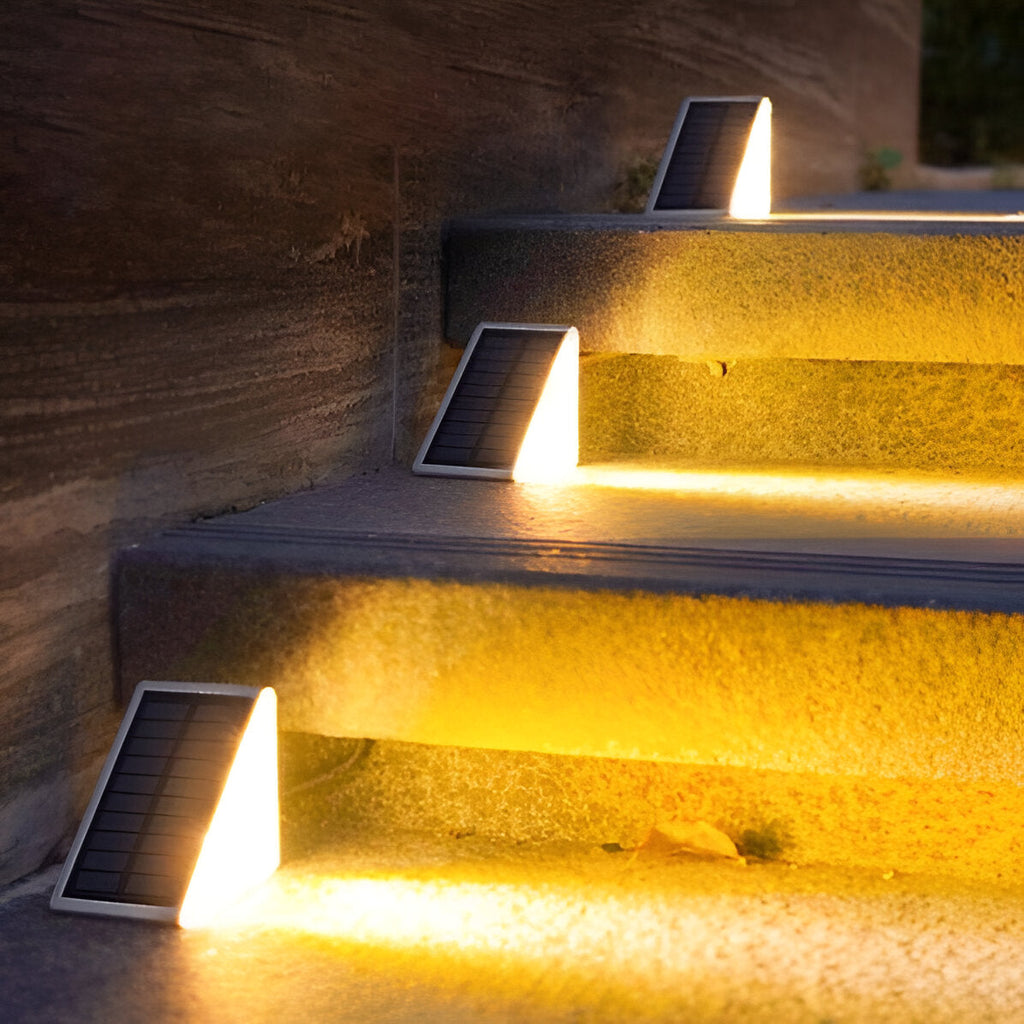 Mosrugs | 2-Pack Triangular Solar Step Lights – IP67 Waterproof LED Outdoor Garden Lights