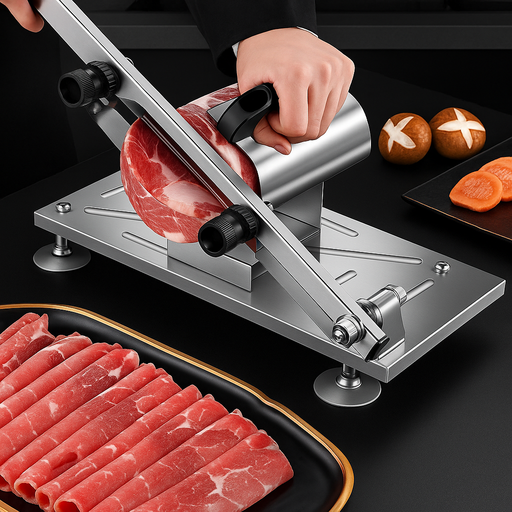 Mosrugs | SlicePro – Stainless Steel Food Slicer for Home Use | Adjustable Thickness | Precision Cutting