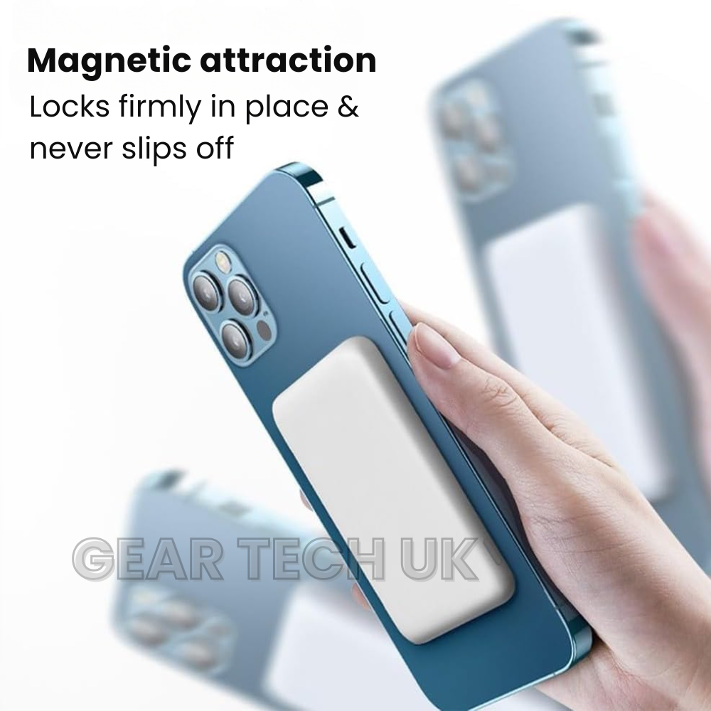 Mosrugs | Travel Power Bank UK – Magnetic Wireless Portable Charger with MagSafe | Slim External Battery Pack for Travelling, Holidays & Business