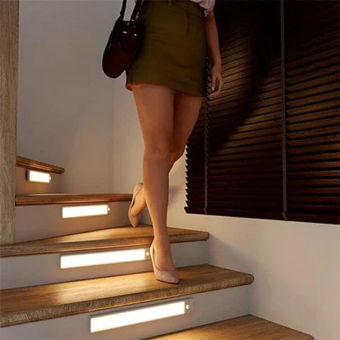 Mosrugs | Magnetic Motion Sensor Light | Modern Silver Design, USB Rechargeable & Easy to Install for Home Safety and Ambiance