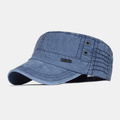Mosrugs | Adjustable Washed Cotton Military Flat Cap for Men – Classic Army Style Hat