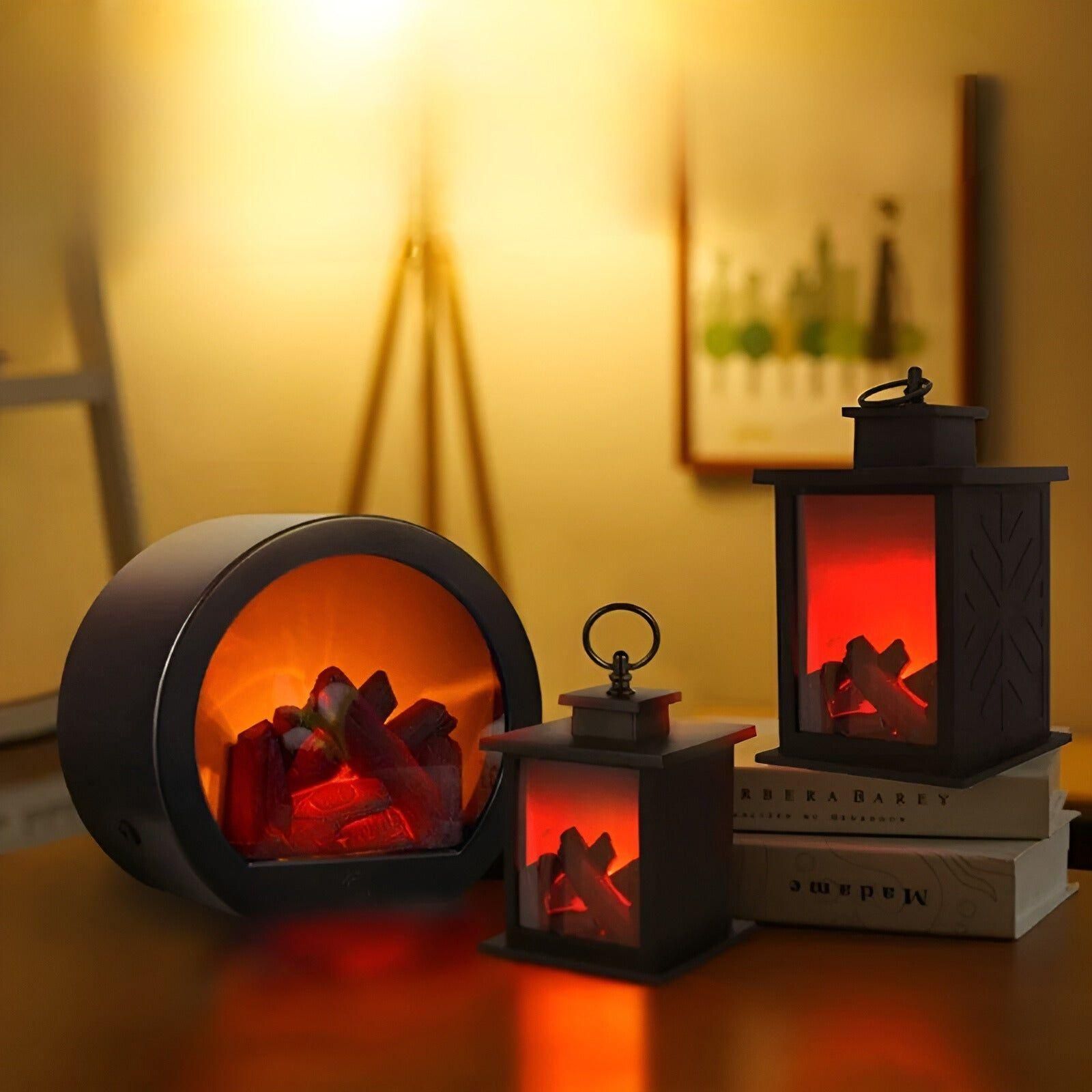 Mosrugs | RadiantFlame LED Lantern – Realistic Flame Table Lamp for Cosy Ambient Lighting