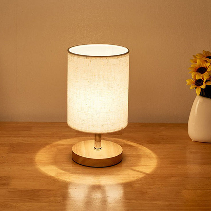 Mosrugs | LinenWood Minimalist Table Lamp – Natural Wooden Base & Linen Shade for Warm, Modern Lighting