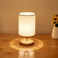 Mosrugs | LinenWood Minimalist Table Lamp – Natural Wooden Base & Linen Shade for Warm, Modern Lighting