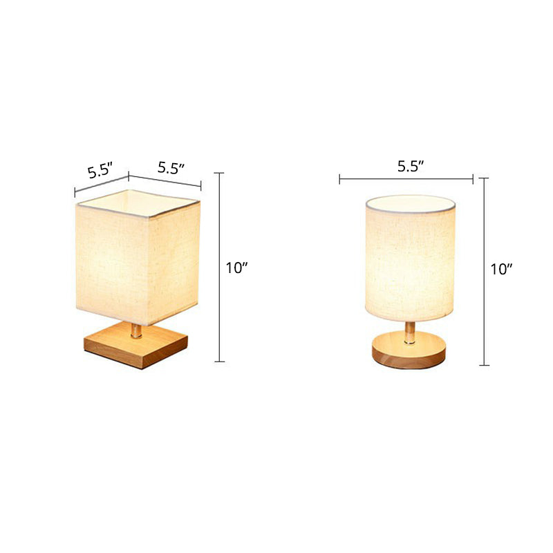 Mosrugs | LinenWood Minimalist Table Lamp – Natural Wooden Base & Linen Shade for Warm, Modern Lighting