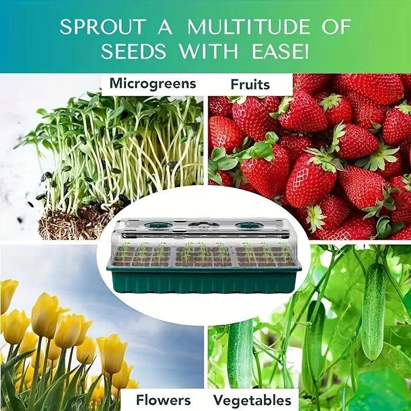 Mosrugs | Indoor Seed Starter Kit with LED Grow Light & Adjustable Humidity Dome – 36-Cell Tray for Home Gardening