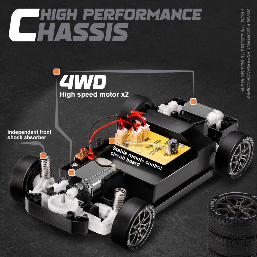 Mosrugs | 1:24 RC Drift Car | 4WD, LED Wheels & USB Rechargeable for Indoor and Outdoor Racing Fun