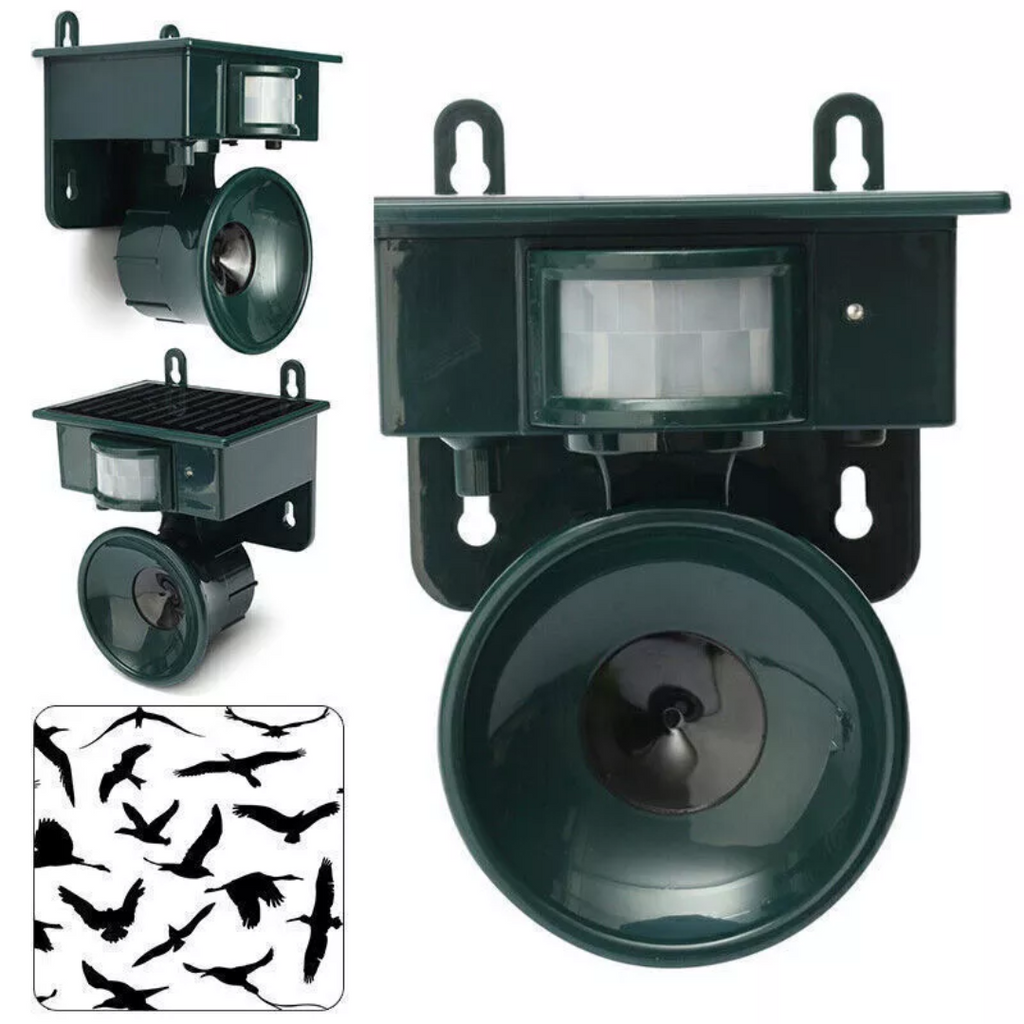 Mosrugs | TerraGuard – Weatherproof Solar Bird Repeller with PIR Motion Sensor & Natural Sound Deterrent