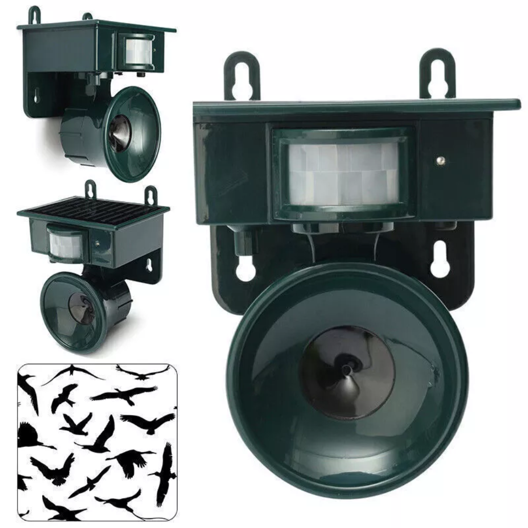 Mosrugs | TerraGuard – Weatherproof Solar Bird Repeller with PIR Motion Sensor & Natural Sound Deterrent