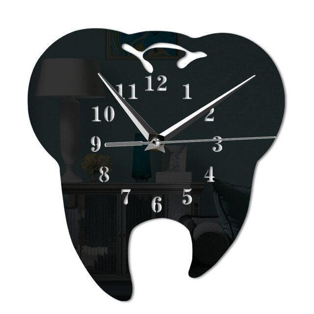 Mosrugs | GlowDent - Mirror Wall Clock for Dental Hygiene