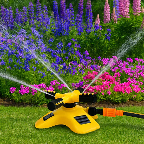Mosrugs | 360° Rotating Lawn Sprinkler | Stable, Multi-Angle Nozzles for Even Coverage in Large Gardens