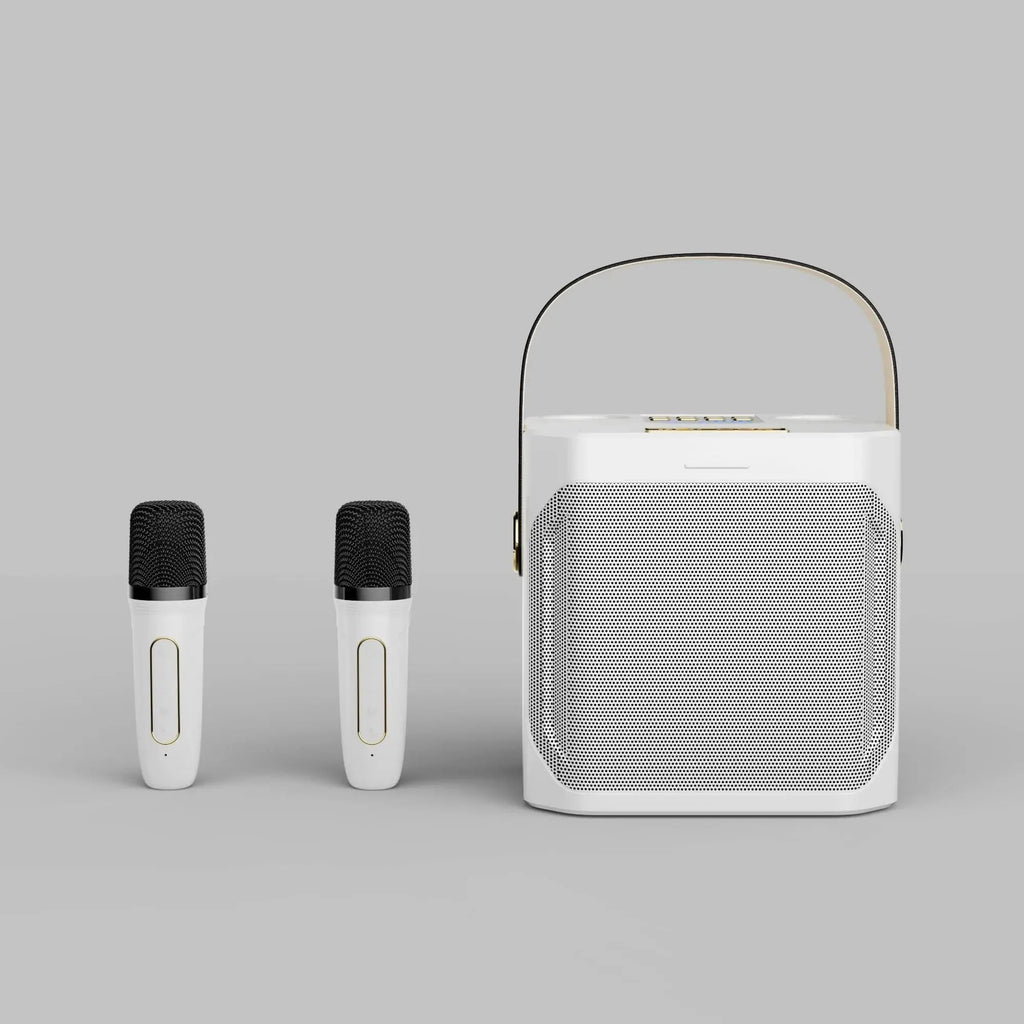 Mosrugs | Karaoke Bluetooth Speaker – 360° Surround Wireless Subwoofer with Dual Mics