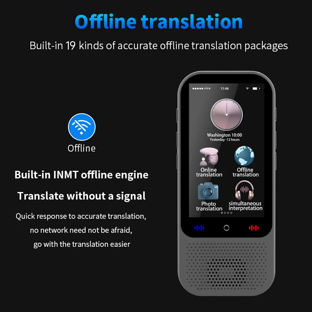 Mosrugs | S80 Pro Portable Language Translator – 138 Language Voice Translation, 16 Offline Modes & ChatGPT Integration